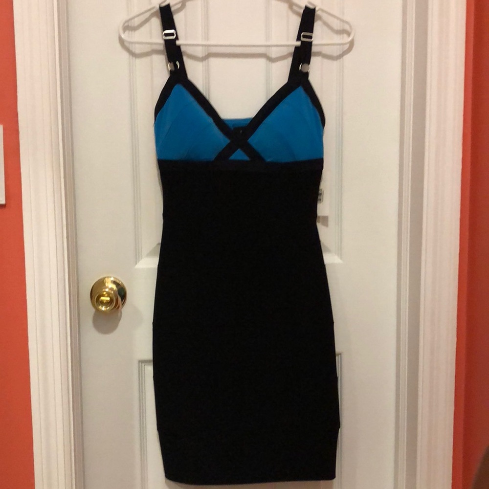 Blue Color Block Dress - Picture 3 of 3
